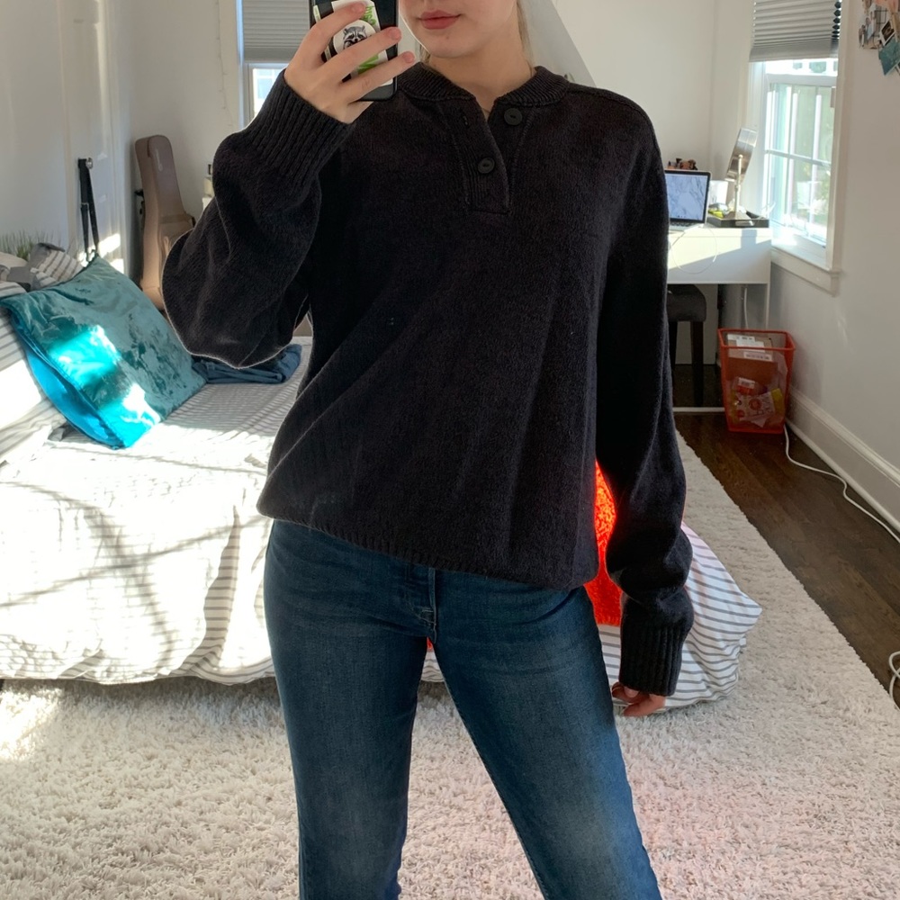 Gray thick knit sweater EDDIE BAUER